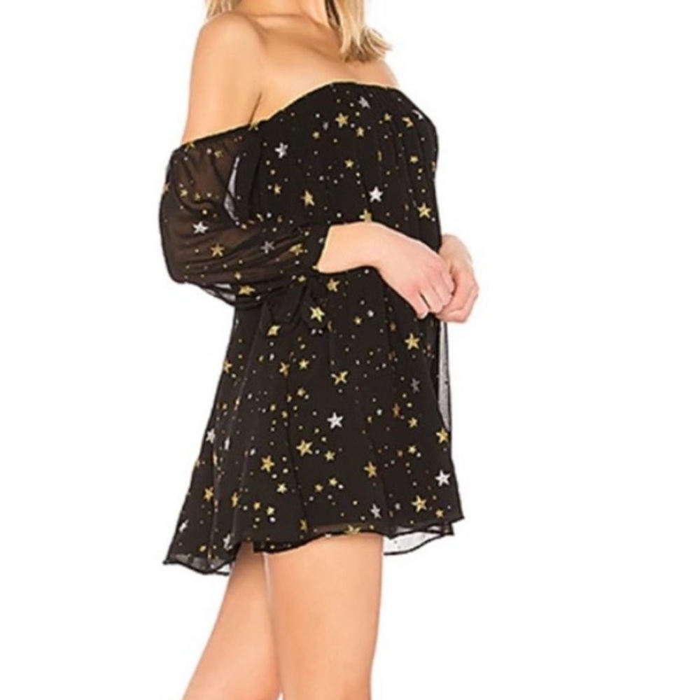 NWT Lovers + Friends Monique Dress ~ in Black & Gold - Picture 2 of 16